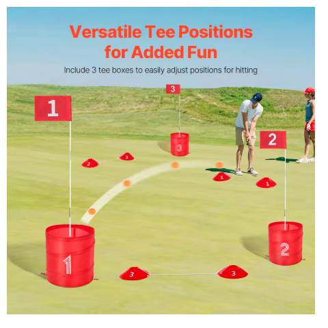 VEVOR 3/6/9 Hole Kids Backyard Golf Game hos billig-golf.dk og få timer af sjov for hele familien!